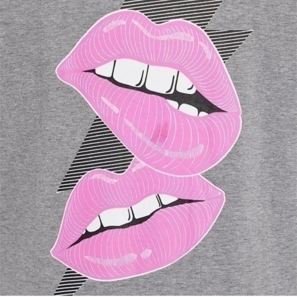 Relaxed Fit Raglan Sweatshirt - Ultra Soft Fleece Pink Lips Heather Grey - Picture 3 of 4